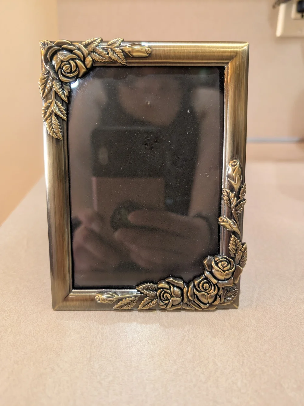 Vintage Antique Gold/Silver Tone Mini Picture Frame Set of 2 3x4.5 Velvet Back